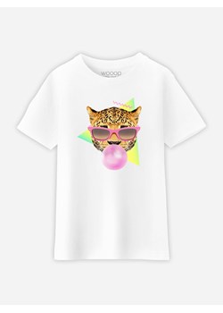 WOOOP Koszulka &quot;Bubble Gum Leo&quot; w kolorze białym ze sklepu Limango Polska w kategorii T-shirty chłopięce - zdjęcie 165153859