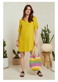 Le Monde du Lin Lniana sukienka w kolorze żółtym ze sklepu Limango Polska w kategorii Sukienki - zdjęcie 165155536
