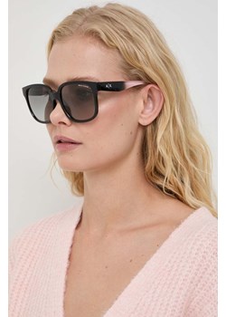 Armani Exchange okulary przeciwsłoneczne damskie kolor czarny 0AX4136SU ze sklepu ANSWEAR.com w kategorii Okulary przeciwsłoneczne damskie - zdjęcie 165160068