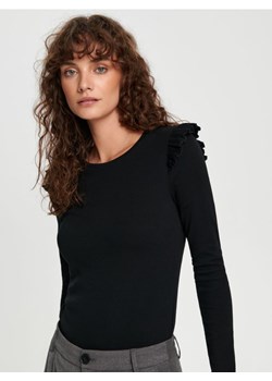 Sinsay - Bluzka z falbankami - czarny ze sklepu Sinsay w kategorii Bluzki damskie - zdjęcie 165162376