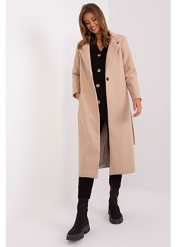 Beżowy płaszcz z zapięciem na guzik OCH BELLA ze sklepu 5.10.15 w kategorii Płaszcze damskie - zdjęcie 165164378