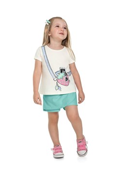T-shirt dziewczęcy z imitacją torebki - żółty ze sklepu 5.10.15 w kategorii Koszulki niemowlęce - zdjęcie 165178247
