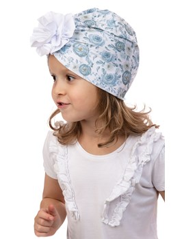 Czapka dziewczęca - turban w kwiatki  PTYSIA ze sklepu 5.10.15 w kategorii Czapki dziecięce - zdjęcie 165180428