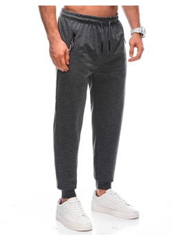 Spodnie męskie dresowe 1428P - szare ze sklepu Edoti w kategorii Spodnie męskie - zdjęcie 165194017