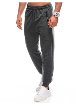 Spodnie męskie dresowe 1429P - szare ze sklepu Edoti w kategorii Spodnie męskie - zdjęcie 165194027