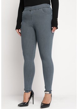 Niebieskie Spodnie Skinny z Gumką w Pasie Niutia ze sklepu Born2be Odzież w kategorii Spodnie damskie - zdjęcie 165194579