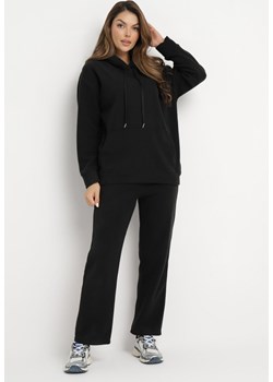 Czarny Ocieplany Komplet 2-częściowy z Bluzą i Spodniami Echelon ze sklepu Born2be Odzież w kategorii Dresy damskie - zdjęcie 165198428