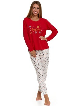Bawełniana piżama damska świąteczna czerwona PDD5000-006, Kolor czerwono-ecru, Rozmiar L, Moraj ze sklepu Intymna w kategorii Piżamy damskie - zdjęcie 165207777