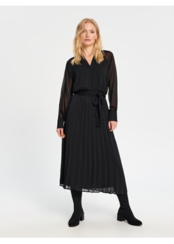 Sinsay - Sukienka midi z wiązaniem - czarny ze sklepu Sinsay w kategorii Sukienki - zdjęcie 165208165