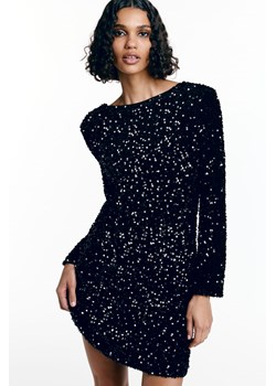H & M - Cekinowa sukienka z odkrytymi plecami - Czarny ze sklepu H&M w kategorii Sukienki - zdjęcie 165208986