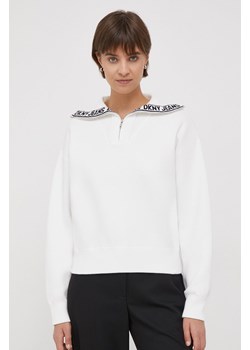 Dkny sweter damski kolor biały ciepły z golfem ze sklepu ANSWEAR.com w kategorii Swetry damskie - zdjęcie 165211089