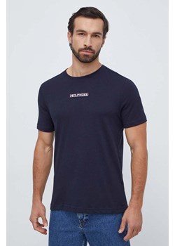 Tommy Hilfiger t-shirt męski kolor granatowy z aplikacją MW0MW33723 ze sklepu ANSWEAR.com w kategorii T-shirty męskie - zdjęcie 165211315