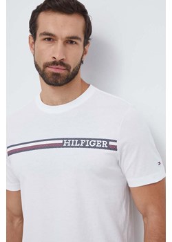 Tommy Hilfiger t-shirt bawełniany męski kolor biały z nadrukiem MW0MW33688 ze sklepu ANSWEAR.com w kategorii T-shirty męskie - zdjęcie 165211318