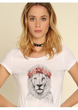 WOOOP Koszulka &quot;Festival Lion Spring&quot; w kolorze białym ze sklepu Limango Polska w kategorii Bluzki damskie - zdjęcie 165218735