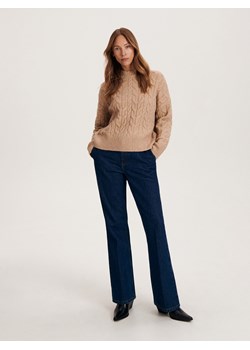 Reserved - Sweter z warkoczowym splotem - beżowy ze sklepu Reserved w kategorii Swetry damskie - zdjęcie 165228478