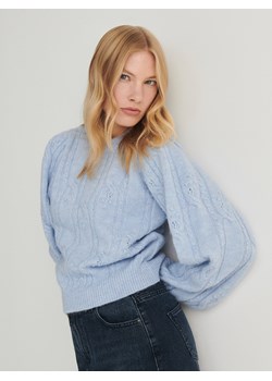 Reserved - Sweter z bufiastymi rękawami - jasnoniebieski ze sklepu Reserved w kategorii Swetry damskie - zdjęcie 165228525