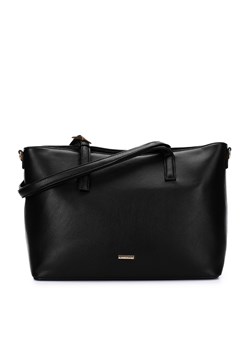 Torebka shopperka z ekoskóry z ozdobną klamerką czarna ze sklepu WITTCHEN w kategorii Torby Shopper bag - zdjęcie 165229739