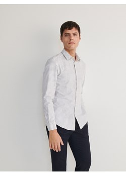 Reserved - Koszula regular fit w kratę - biały ze sklepu Reserved w kategorii Koszule męskie - zdjęcie 165236479
