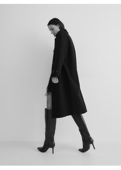 Reserved - Jednorzędowy płaszcz - czarny ze sklepu Reserved w kategorii Płaszcze damskie - zdjęcie 165296987