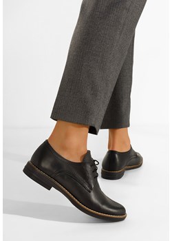 Czarne oxfordy damskie skórzane Otivera ze sklepu Zapatos w kategorii Półbuty damskie - zdjęcie 165297225
