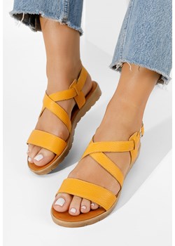 Żółte sandały damskie skórzane Tamala ze sklepu Zapatos w kategorii Sandały damskie - zdjęcie 165297357