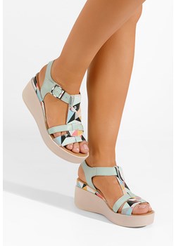 Turkusowe sandały damskie skórzane Alice ze sklepu Zapatos w kategorii Sandały damskie - zdjęcie 165297367