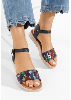 Wielokolorowy sandały damskie skórzane Zeraha V2 ze sklepu Zapatos w kategorii Sandały damskie - zdjęcie 165297436