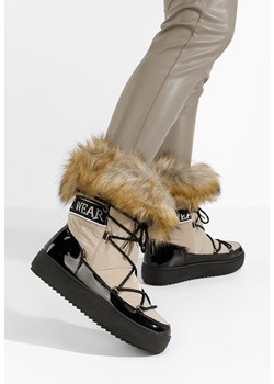Khaki kozaki damskie Erenya ze sklepu Zapatos w kategorii Śniegowce damskie - zdjęcie 165297739