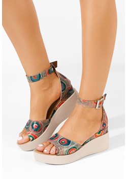 Wielokolorowy sandały damskie skórzane Salegia V5 ze sklepu Zapatos w kategorii Sandały damskie - zdjęcie 165298165