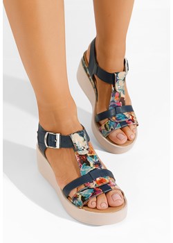 Granatowe sandały damskie skórzane Alice V2 ze sklepu Zapatos w kategorii Sandały damskie - zdjęcie 165298169