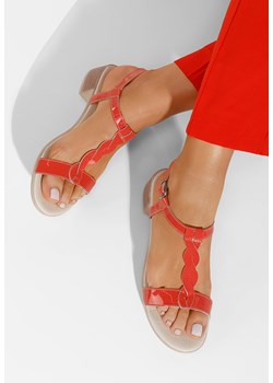 Czerwone sandały damskie skórzane Thasia ze sklepu Zapatos w kategorii Sandały damskie - zdjęcie 165298245
