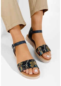 Wielokolorowy sandały damskie skórzane Zeraha V3 ze sklepu Zapatos w kategorii Sandały damskie - zdjęcie 165298337