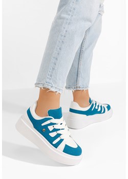 Niebieskie sneakersy na platformie Cassatia ze sklepu Zapatos w kategorii Trampki damskie - zdjęcie 165298367