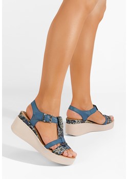 Niebieskie sandały damskie skórzane Alice ze sklepu Zapatos w kategorii Sandały damskie - zdjęcie 165298459