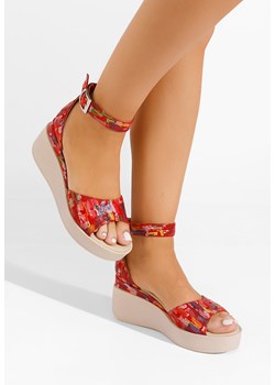 Wielokolorowy sandały na platformie skórzane Salegia V10 ze sklepu Zapatos w kategorii Sandały damskie - zdjęcie 165298469