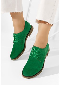 Zielone oxfordy damskie skórzane Doresa ze sklepu Zapatos w kategorii Buty sportowe damskie - zdjęcie 165298675