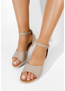 Beżowe sandały damskie skórzane Montela ze sklepu Zapatos w kategorii Sandały damskie - zdjęcie 165298848