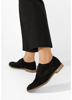 Czarne oxfordy damskie skórzane Doresa ze sklepu Zapatos w kategorii Półbuty damskie - zdjęcie 165299016