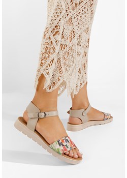 Wielokolorowy sandały damskie skórzane Zeraha ze sklepu Zapatos w kategorii Sandały damskie - zdjęcie 165299379