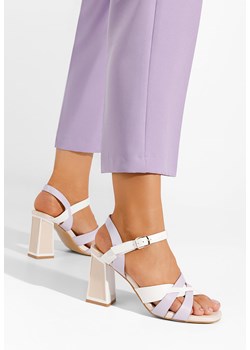 Fioletowe sandały na słupku Viona ze sklepu Zapatos w kategorii Sandały damskie - zdjęcie 165299396