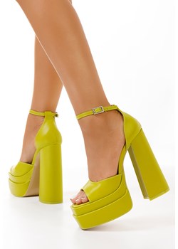 Zielone sandały na obcasie i platformie Riza V2 ze sklepu Zapatos w kategorii Sandały damskie - zdjęcie 165299438