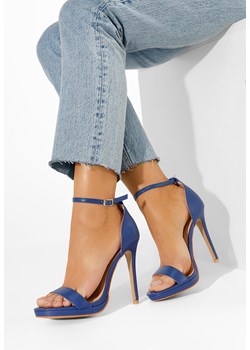 Niebieskie sandały na szpilce Marilia ze sklepu Zapatos w kategorii Sandały damskie - zdjęcie 165299467