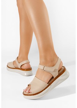 Beżowe sandały damskie Vogana ze sklepu Zapatos w kategorii Sandały damskie - zdjęcie 165299748
