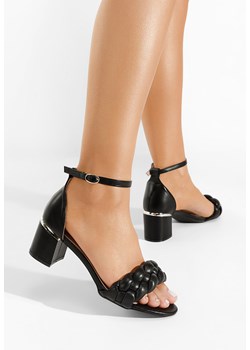 Czarne sandały na słupku Casandra ze sklepu Zapatos w kategorii Sandały damskie - zdjęcie 165299906