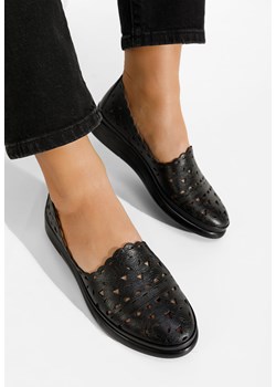 Czarne espadryle skórzane Melusina ze sklepu Zapatos w kategorii Espadryle damskie - zdjęcie 165300047