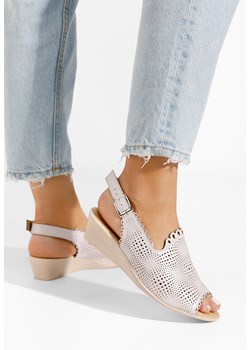 Fioletowe sandały damskie skórzane Claudia ze sklepu Zapatos w kategorii Sandały damskie - zdjęcie 165300069