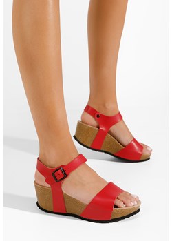 Czerwone sandały na platformie Evimea ze sklepu Zapatos w kategorii Sandały damskie - zdjęcie 165300078