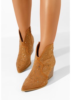 Camelowe kowbojki damskie Grace ze sklepu Zapatos w kategorii Botki - zdjęcie 165300217