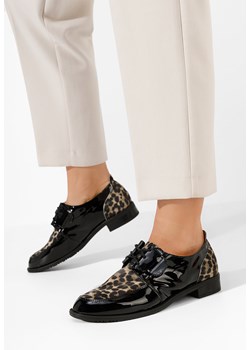 Panterkowe oxfordy damskie skórzane Vogue V2 ze sklepu Zapatos w kategorii Półbuty damskie - zdjęcie 165300245