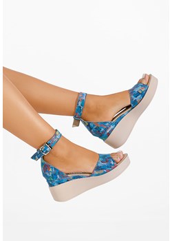 Wielokolorowy sandały na platformie skórzane Salegia V12 ze sklepu Zapatos w kategorii Sandały damskie - zdjęcie 165300409
